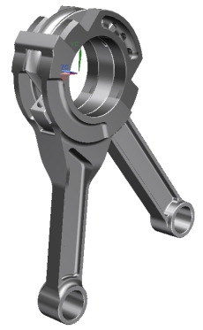 CAD-Modell eines komplexen I-Schaft TMK-Pleuels für ein Motorrad (Harley Davidson)